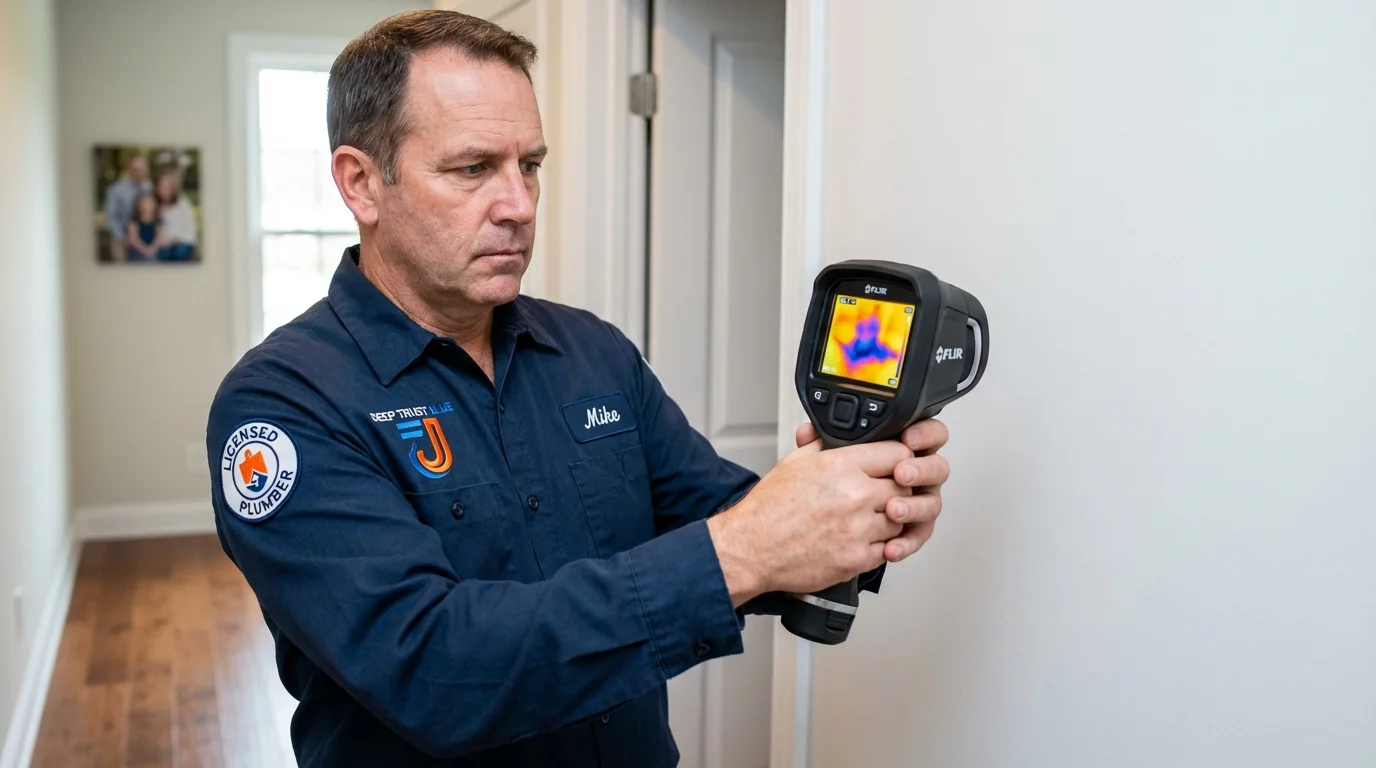 Thermal imaging leak detection by Johns Plumbing LLC in Crane